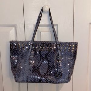 Blue Snake Skin Leather Michael Kors Purse